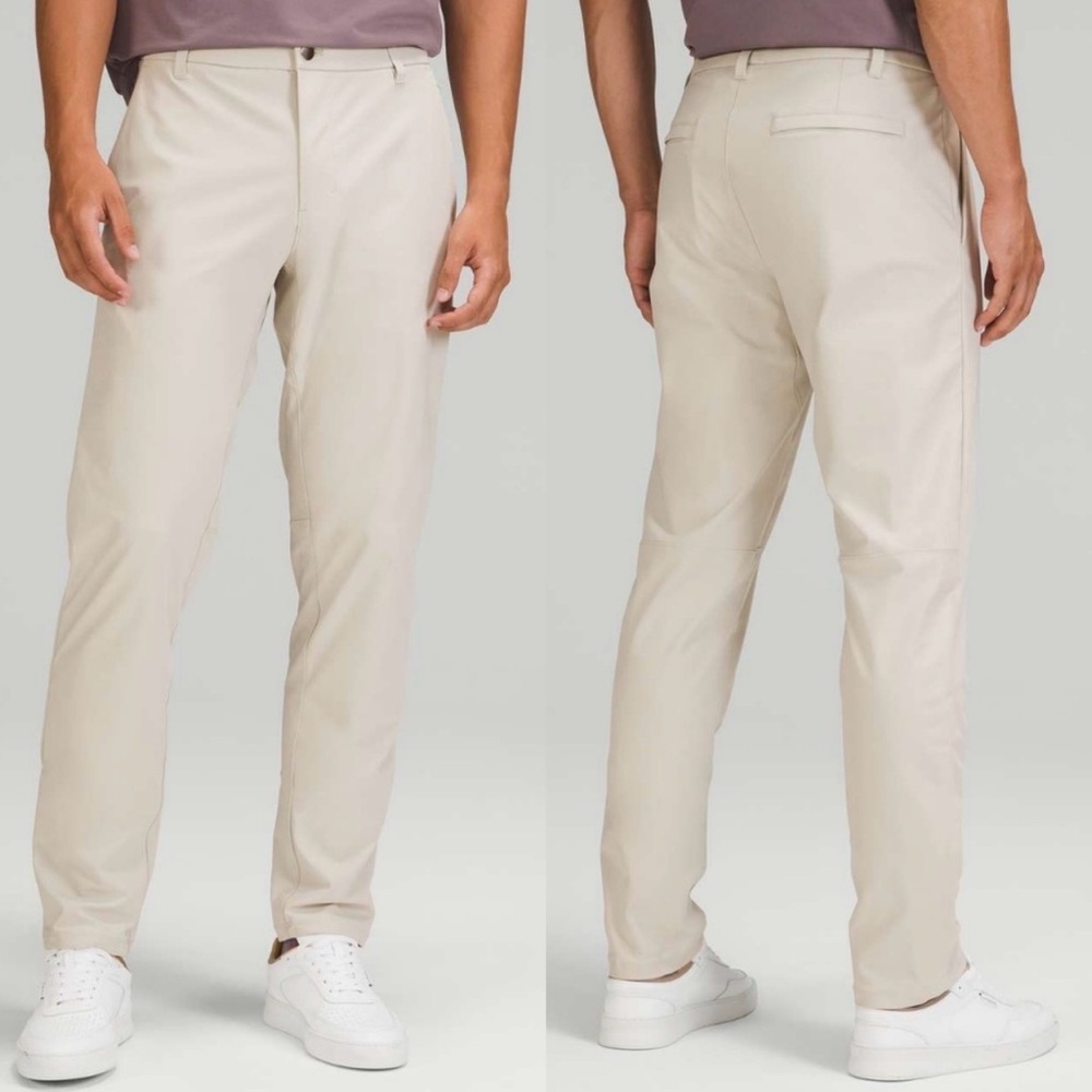 Lululemon Men’s Commission Pants Khaki Slim Tapered Fit Stretch Preppy Golf